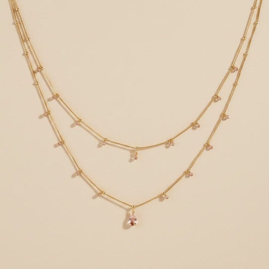 18k Gold Filled Layered CZ Satellite Necklace | Choose Your Color