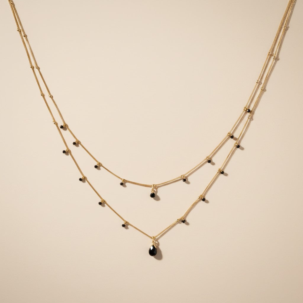 18k Gold Filled Layered CZ Satellite Necklace | Choose Your Color
