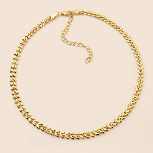 18k Gold Filled Leaf Choker Necklace | Layer-Ready Everyday Style
