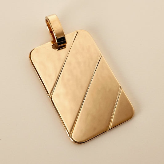 18k Gold Filled Geometric Crossing Line Pendant | Luxury Statement Piece