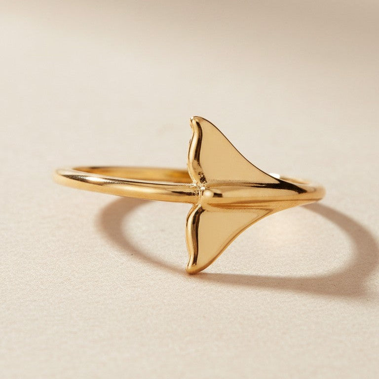 🧜 18k Gold Filled Mermaid Tail Stacking Ring — The Sea on the Finger. Dainty. Stackable. Always