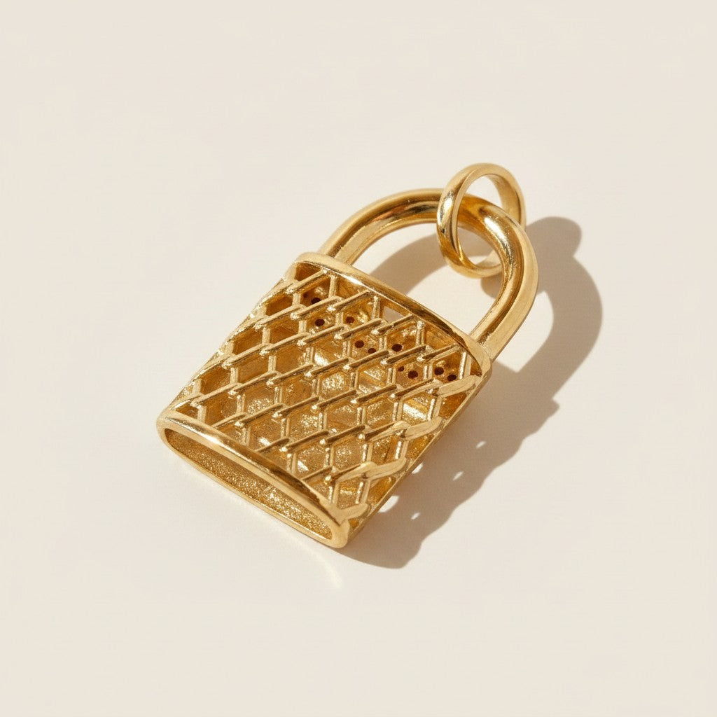 🔐 18k Gold Filled "Oui" Love Lock Pendant — Paris on the Neckline. Love, Locked. Always.