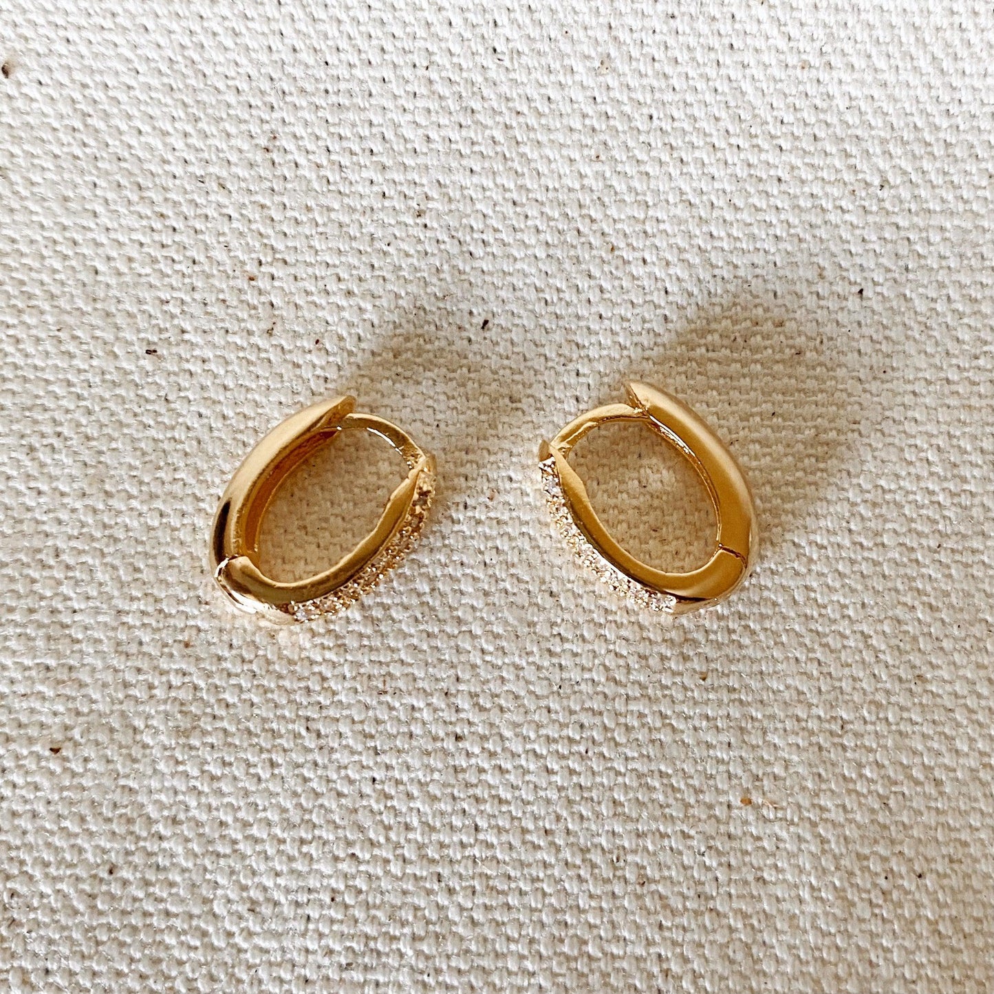 GoldFi 18k Gold Filled Oval Clicker Hoop Earrings