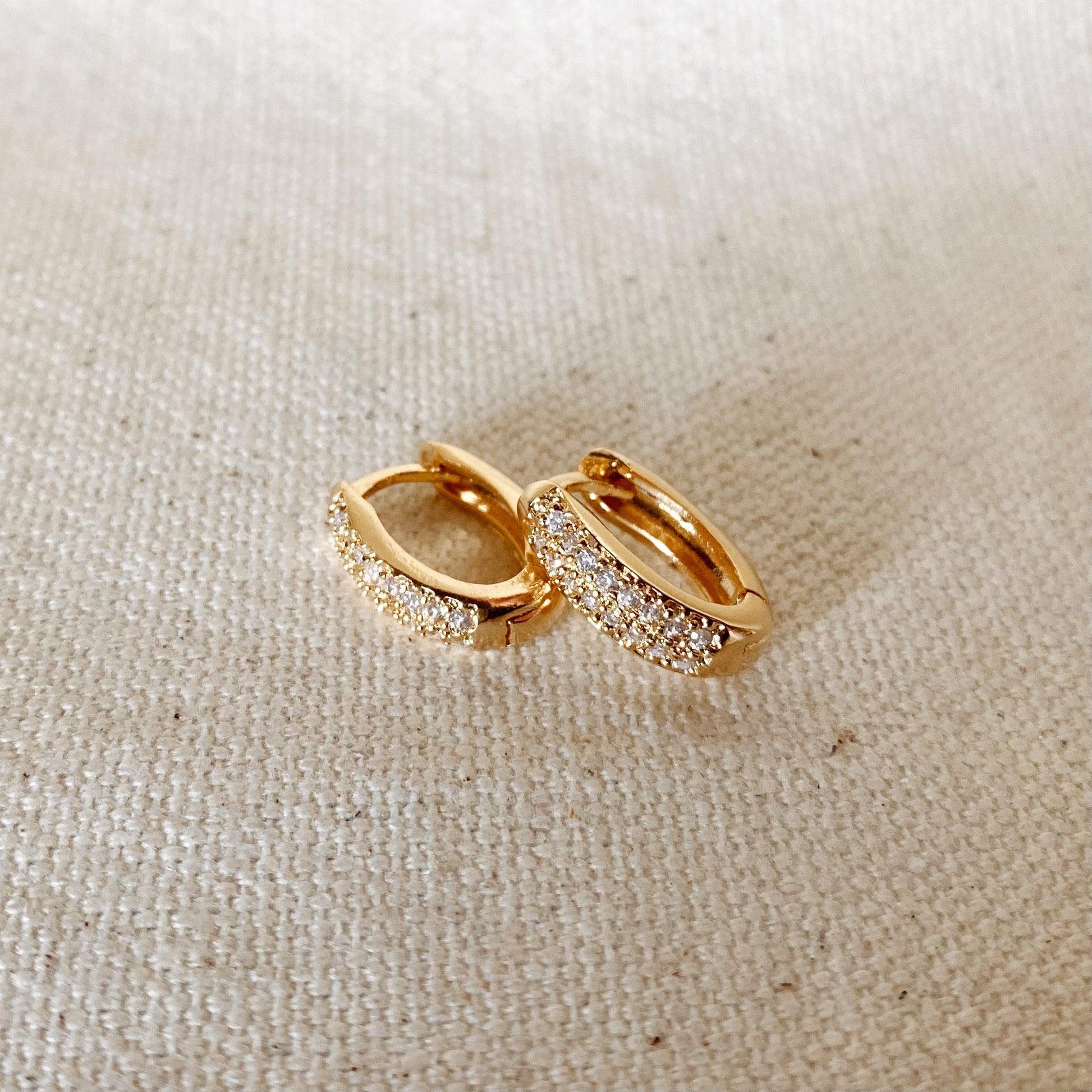 GoldFi 18k Gold Filled Oval Clicker Hoop Earrings