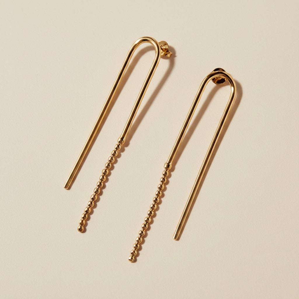 18k Gold Filled Beaded Drop Earrings | Effortless Everyday Elegance