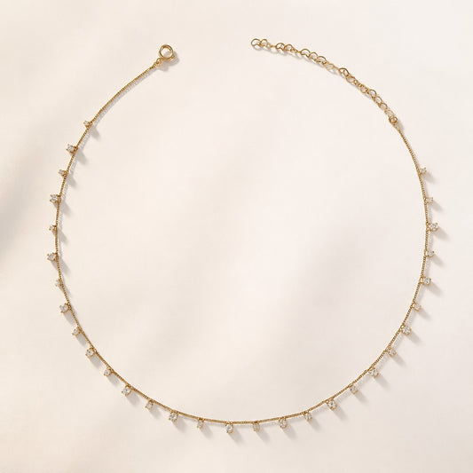 18k Gold Filled Sparkly CZ Choker Necklace | Exclusive Design