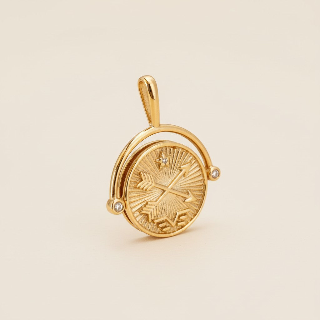 Compass Necklace - Swivel Pendant for Women | Symbol of Direction & Luck