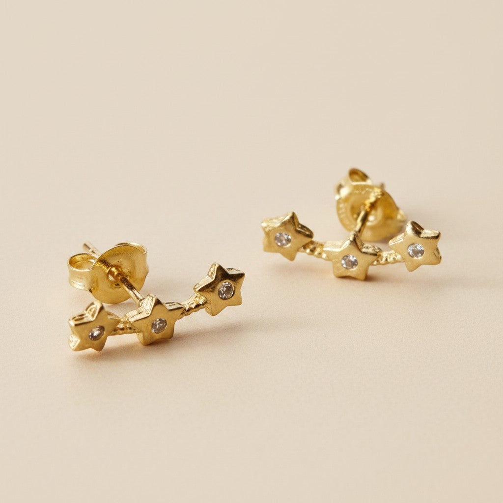 18k Gold Filled Star Ear Climber Earrings | Shine Like a Constellation