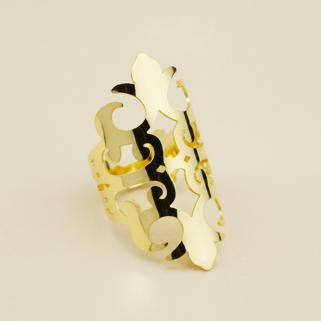 18k Gold Filled Barroco Ring | Adjustable Baroque-Inspired Elegance