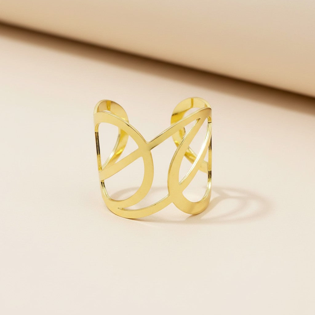 18k Gold Filled Intertwined Ring | Interlocking Elegance