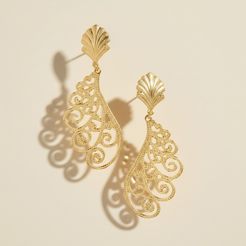 18k Gold Filled Strike Drop Earrings | Bold Geometric Statement