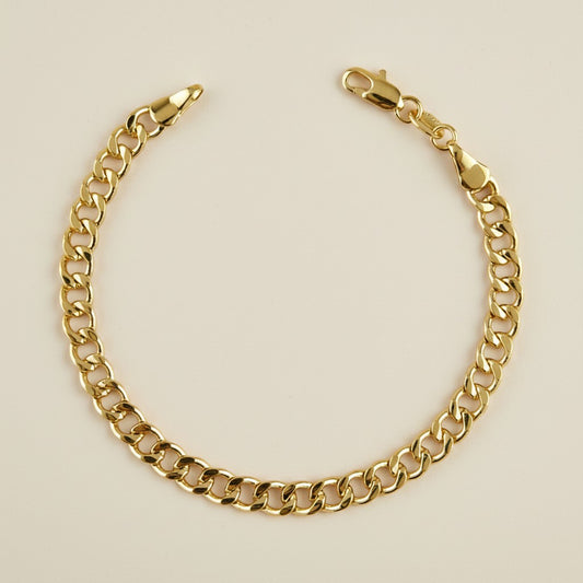 18k Gold Filled 5.0mm Cuban Chain Bracelet | Bold Streetwear Style