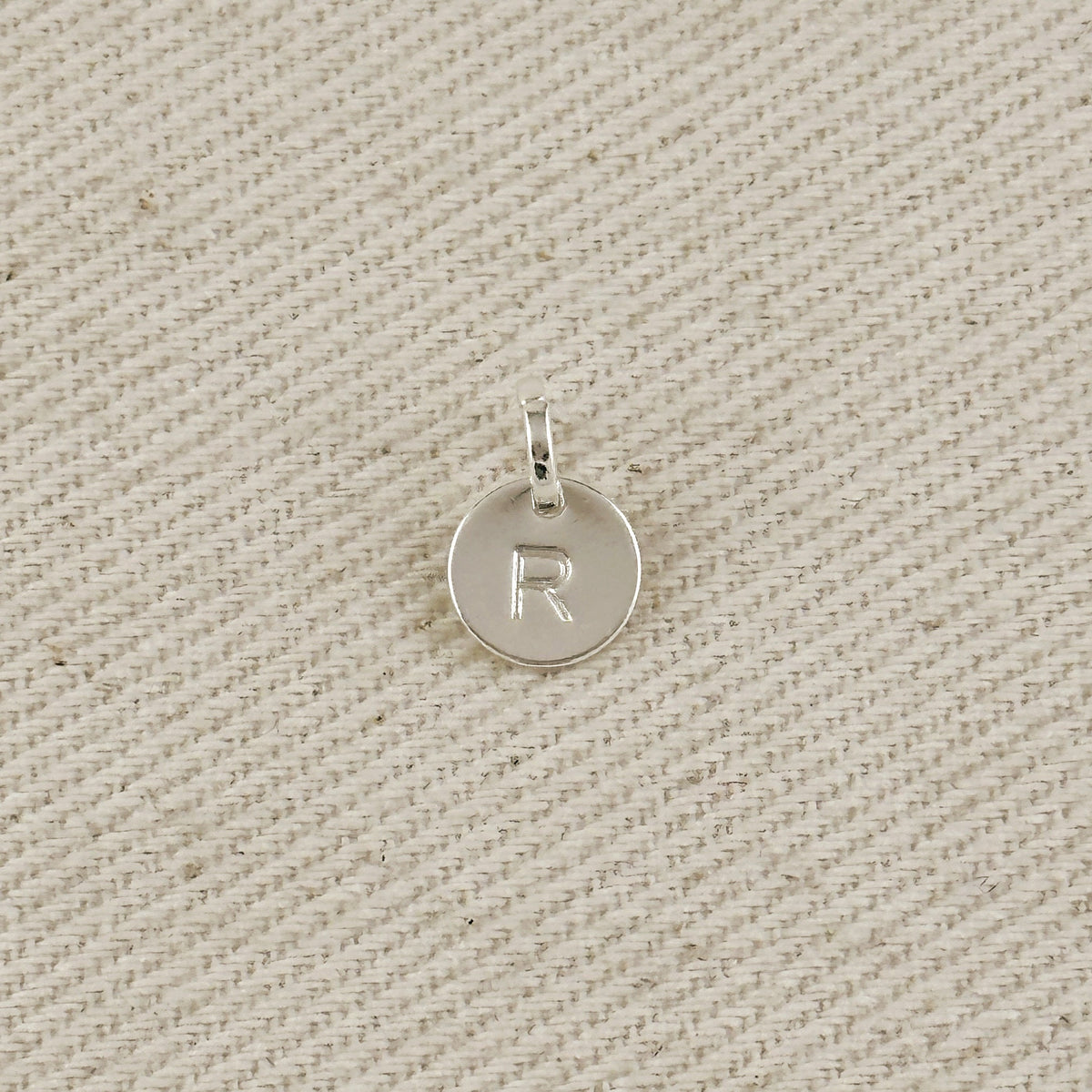 Silver Filled Stamped Tiny Initial Letter Charm