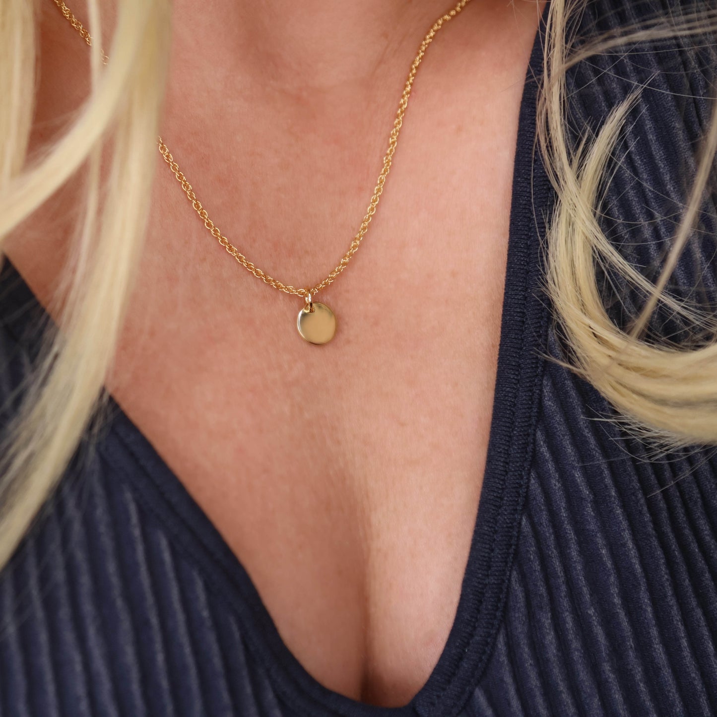 18k Gold Filled Plain Disc Pendant