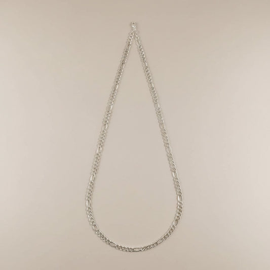 ⛓️ Sterling Silver 4.8mm Figaro 5x1 Chain — Five Links of Texture. One of Grace. Pure Italian Authority.