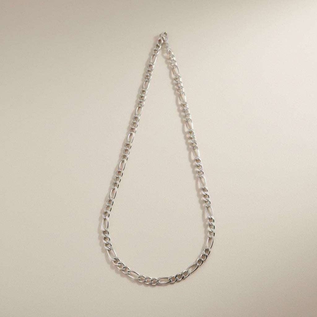 ⛓️ Sterling Silver 7.4mm Figaro Chain — Three Links of Power. One of Precision. All Italian.