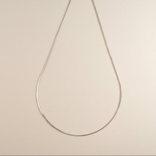 Sterling Silver Square Herringbone Chain — Liquid Light with a Geometric Edge