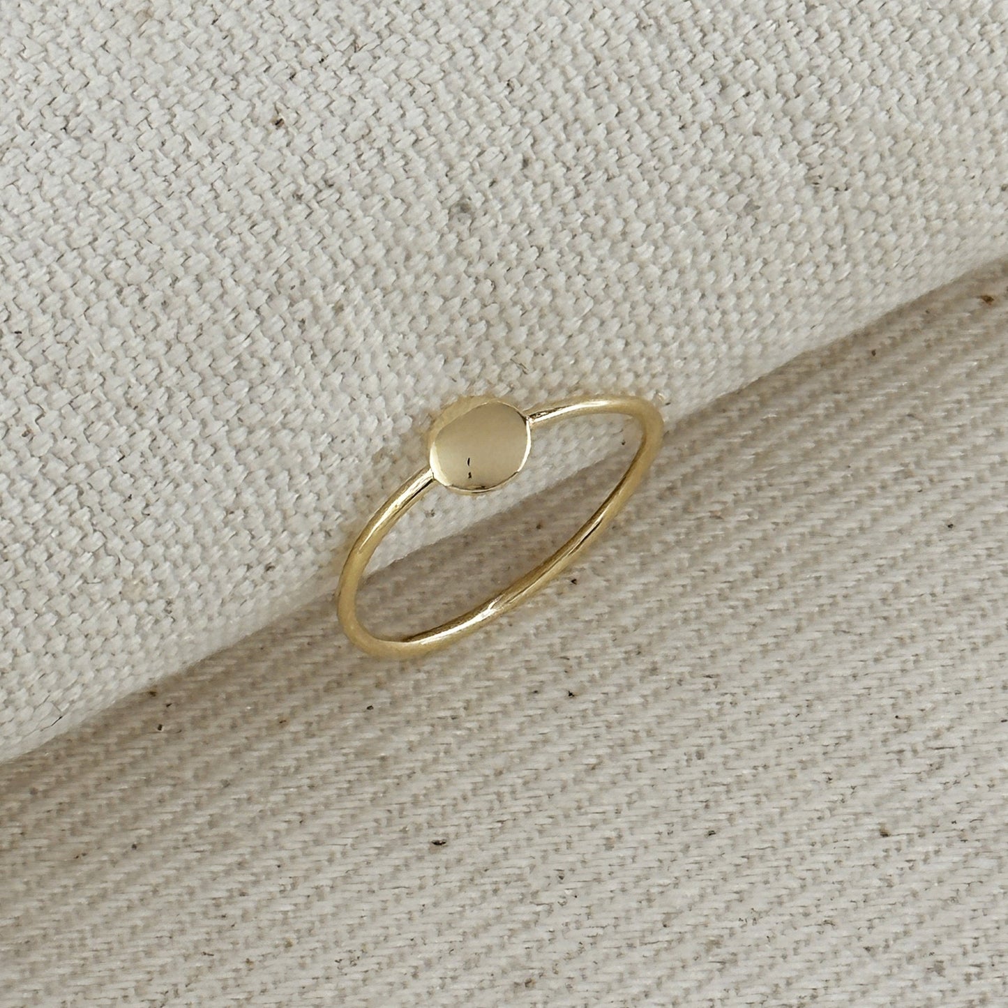 18k Gold Filled Slim Flat Disc Ring
