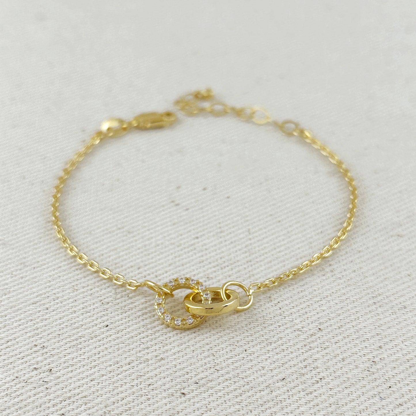 18k Gold Filled Linked CZ Bracelet
