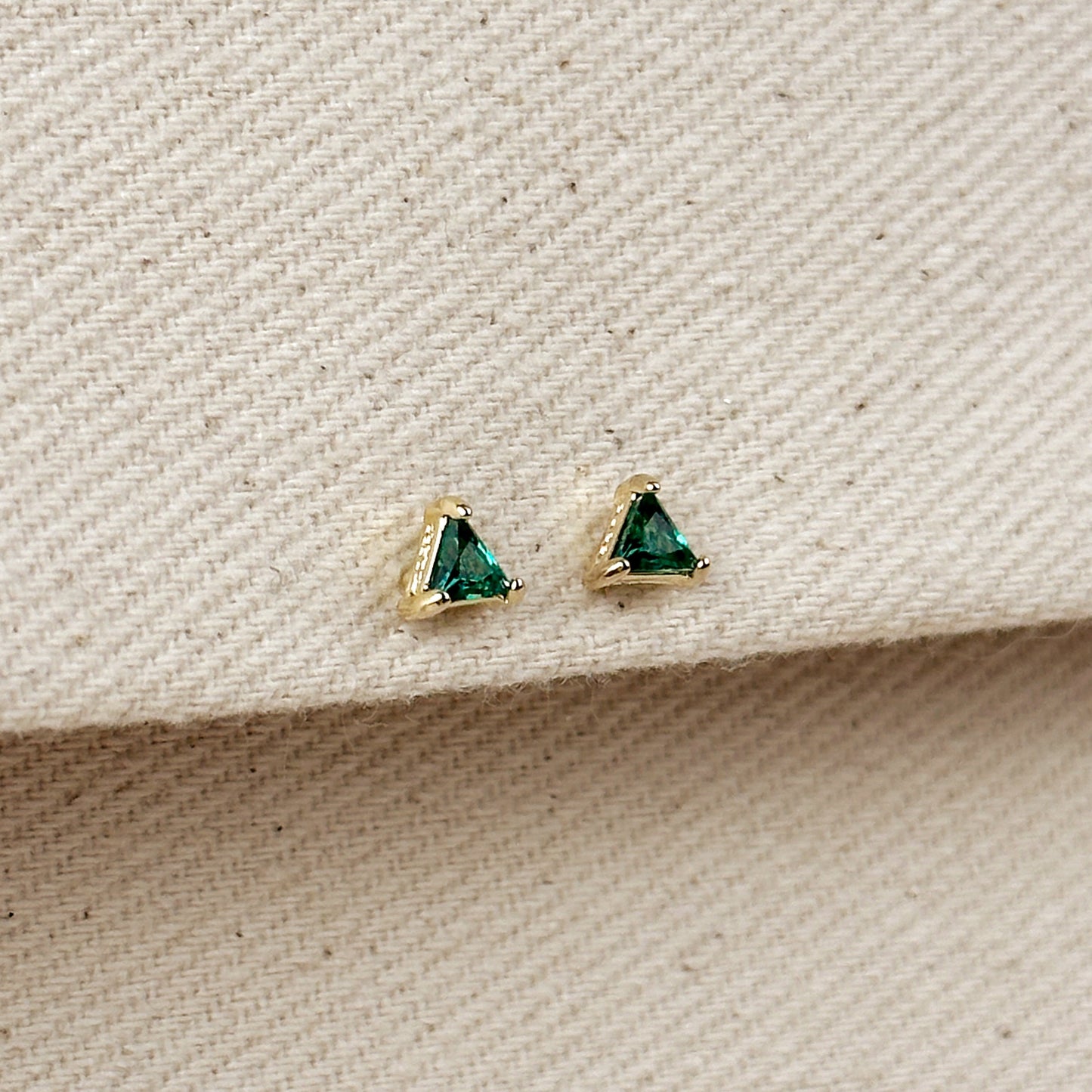 Colored 5mm CZ Triangle Stud