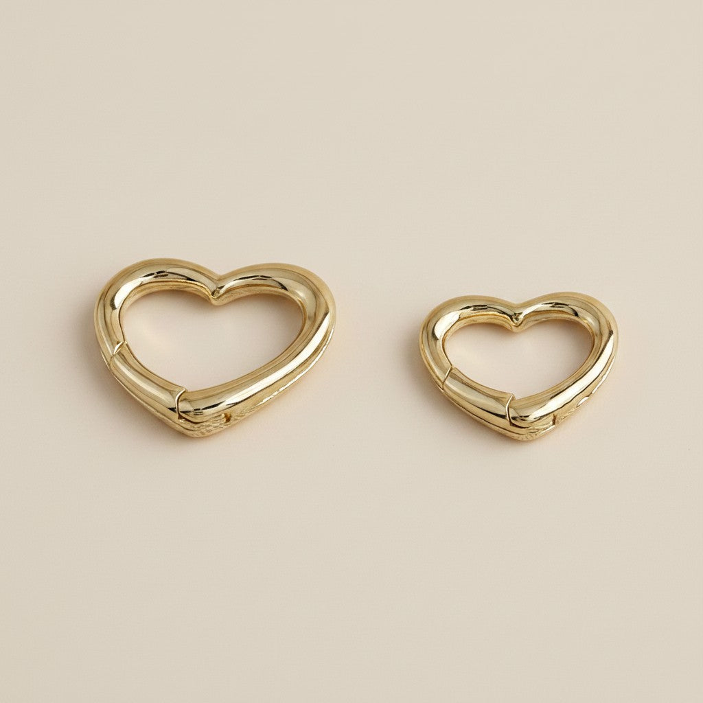 18k Gold Filled Heart Carabiner Clasp | DIY Jewelry Component