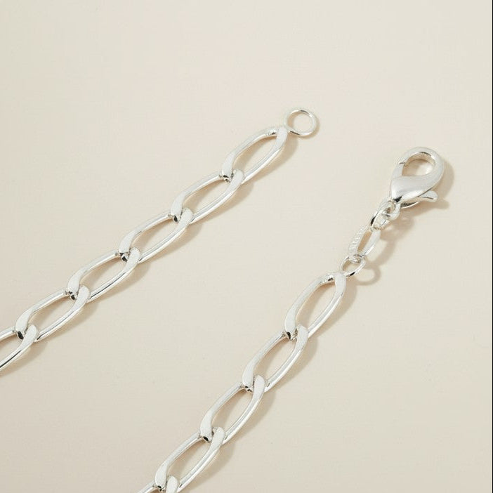 ⛓️ Sterling Silver Flat Elongated Curb Chain — The Foundation Piece Every Collection Needs
