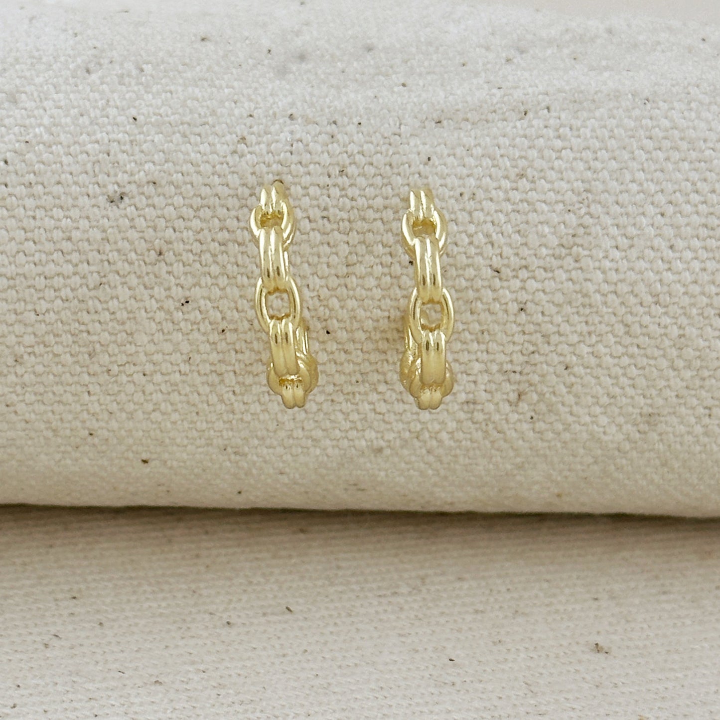 18k Gold Filled Chain C-Hoop Earrings