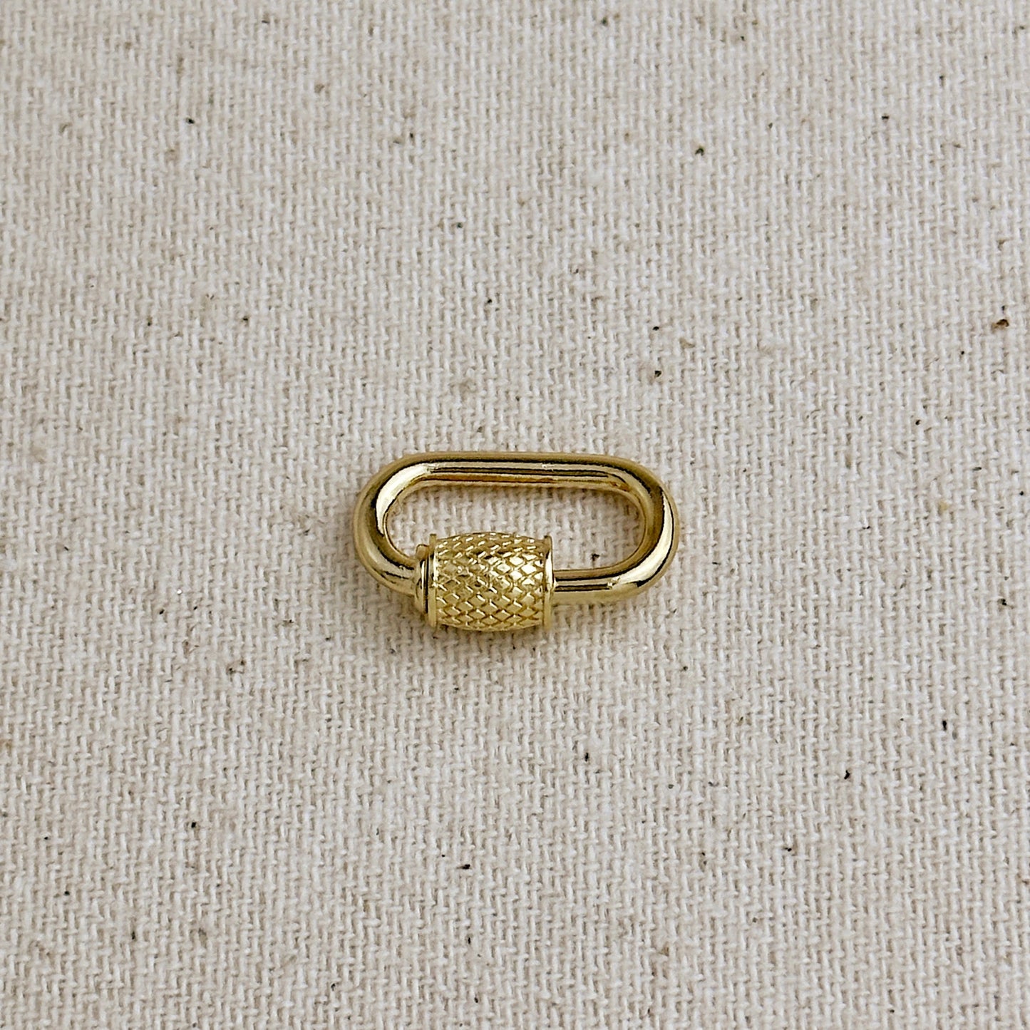 18k Gold Filled Oblong  Detailed Screw Lock Clasp