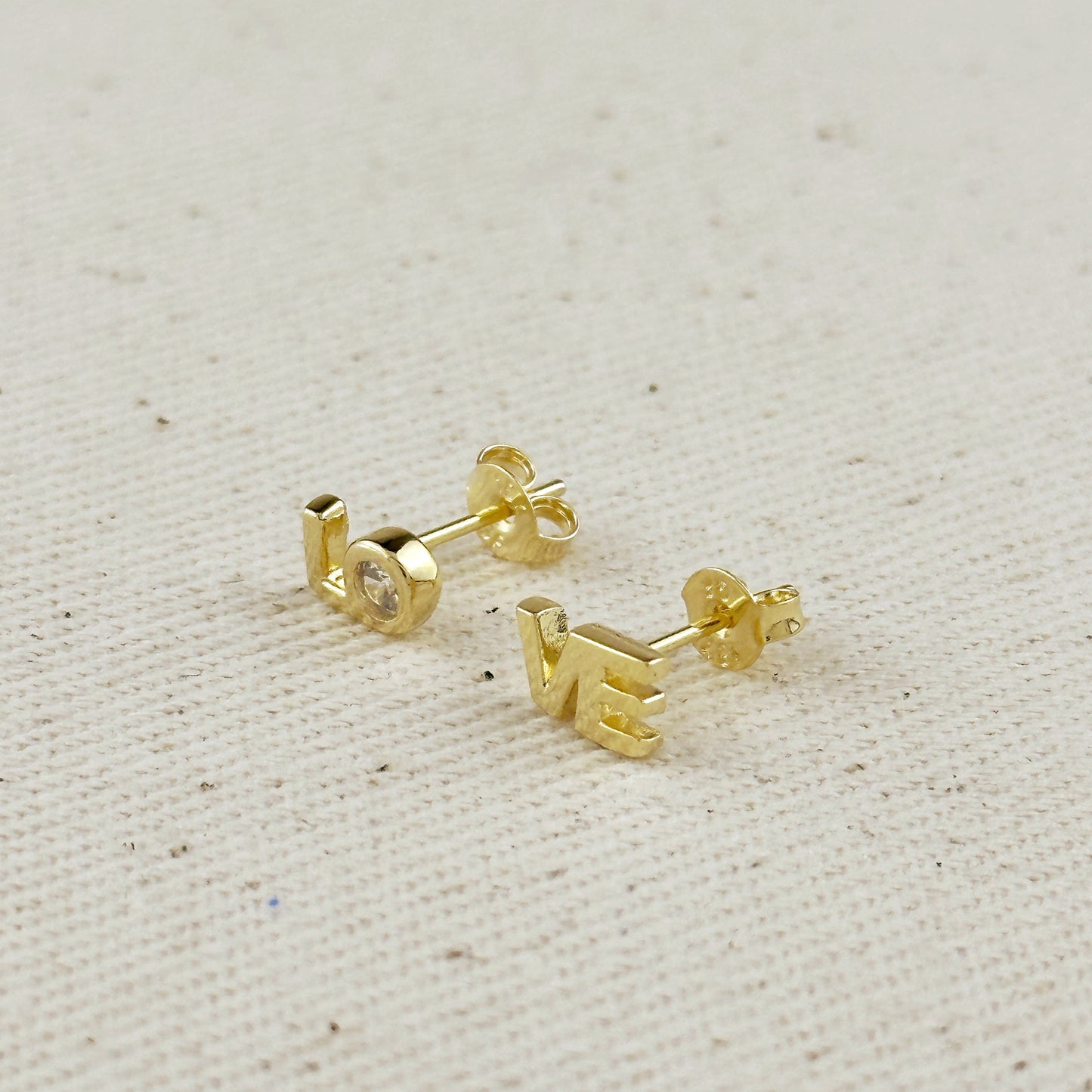 18k Gold Filled CZ LO-VE Stud