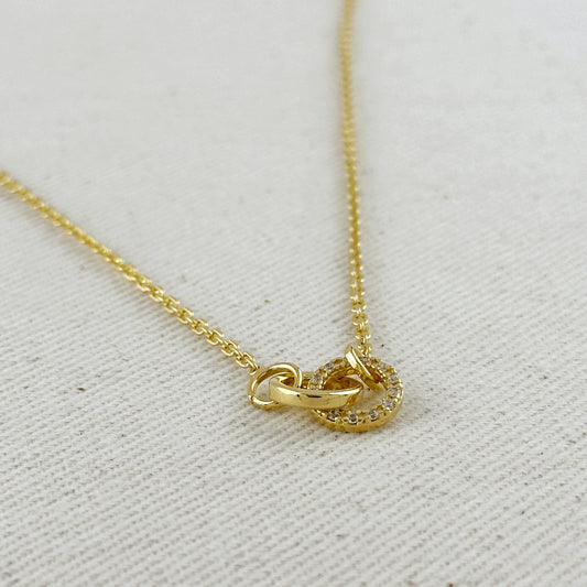 18k Gold Filled Linked CZ Necklace