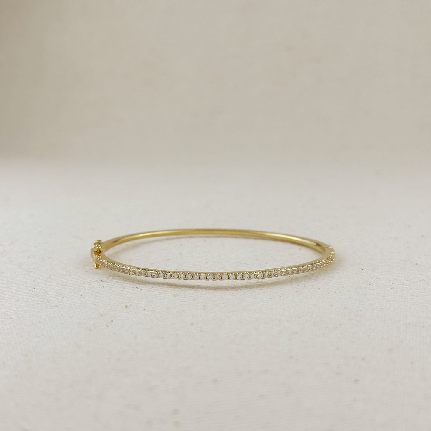 18k Gold Filled Thin Line CZ Bangle Bracelet