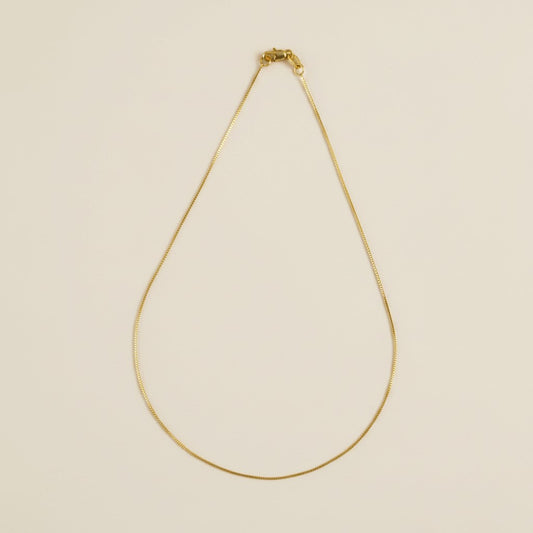 18k Gold Filled 0.5mm Diamond Cut Box Chain Necklace | Delicate Everyday Shine