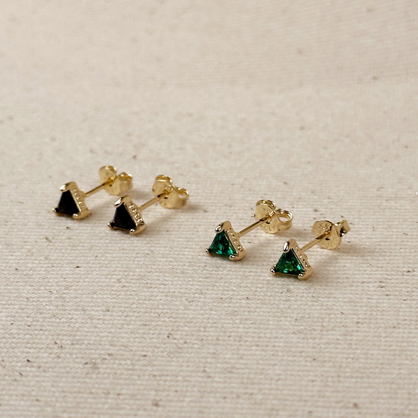 Colored 5mm CZ Triangle Stud