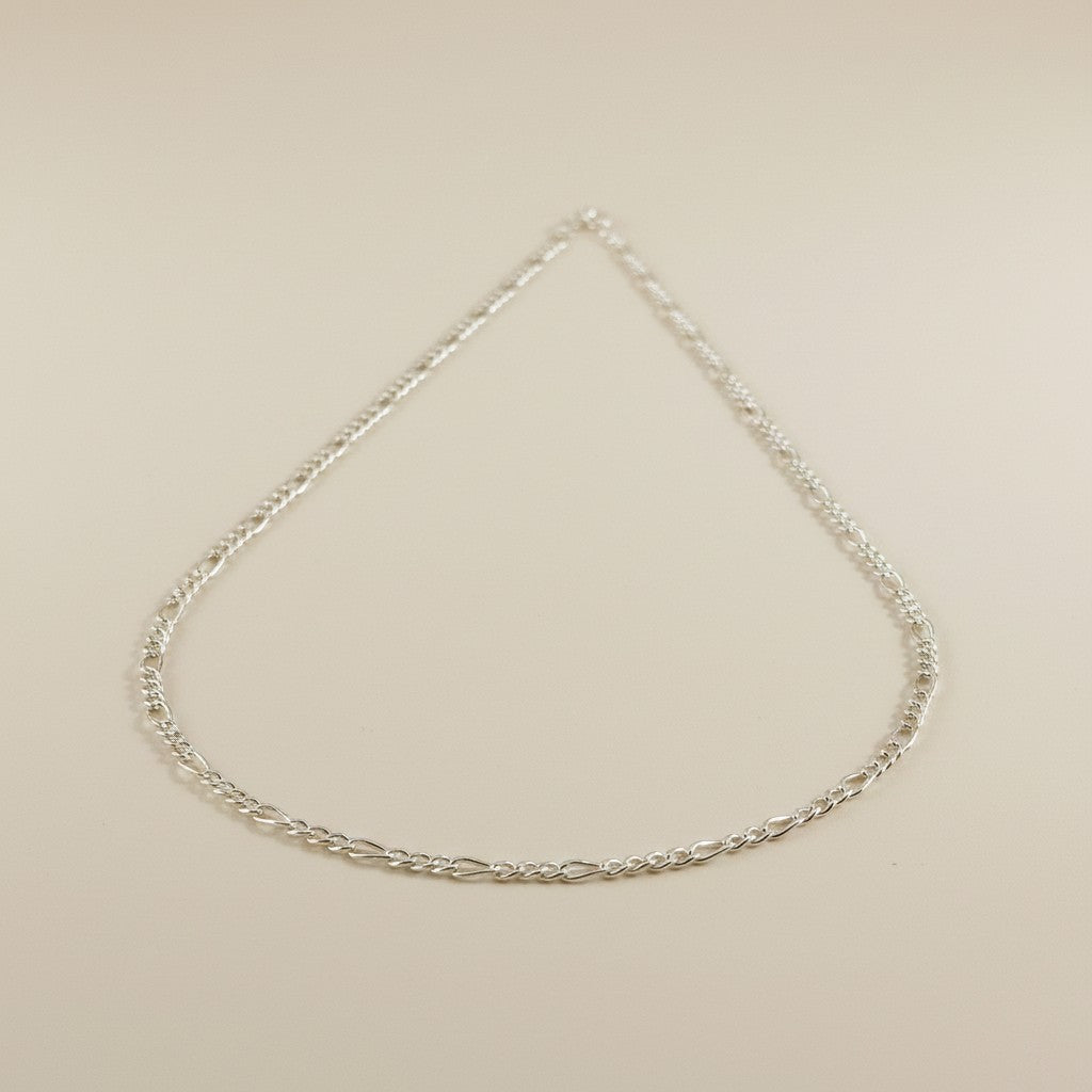 ✨ Sterling Silver 3.2mm Figaro Chain — Three Short, One Long. The Most Layerable Figaro We Carry.