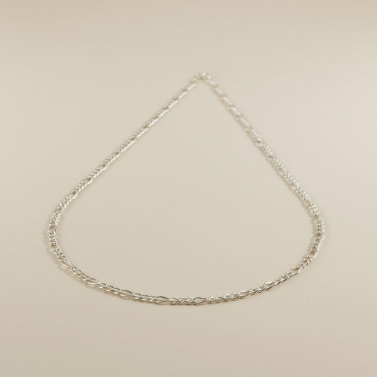 ✨ Sterling Silver 3.2mm Figaro Chain — Three Short, One Long. The Most Layerable Figaro We Carry.