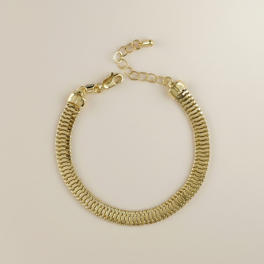 18k Gold Filled Square Snake Chain Bracelet — The Wrist That Stops Time
