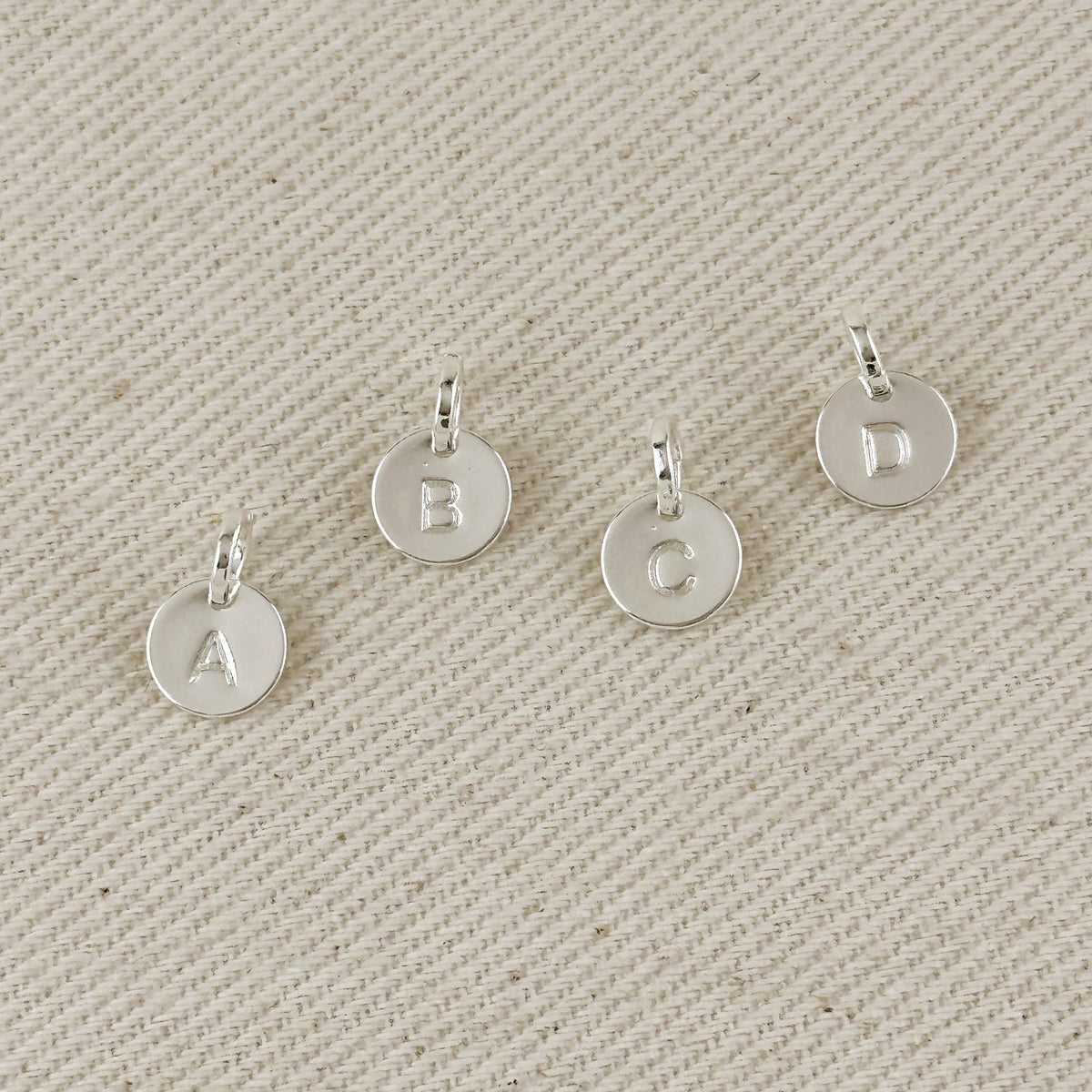 Silver Filled Stamped Tiny Initial Letter Charm