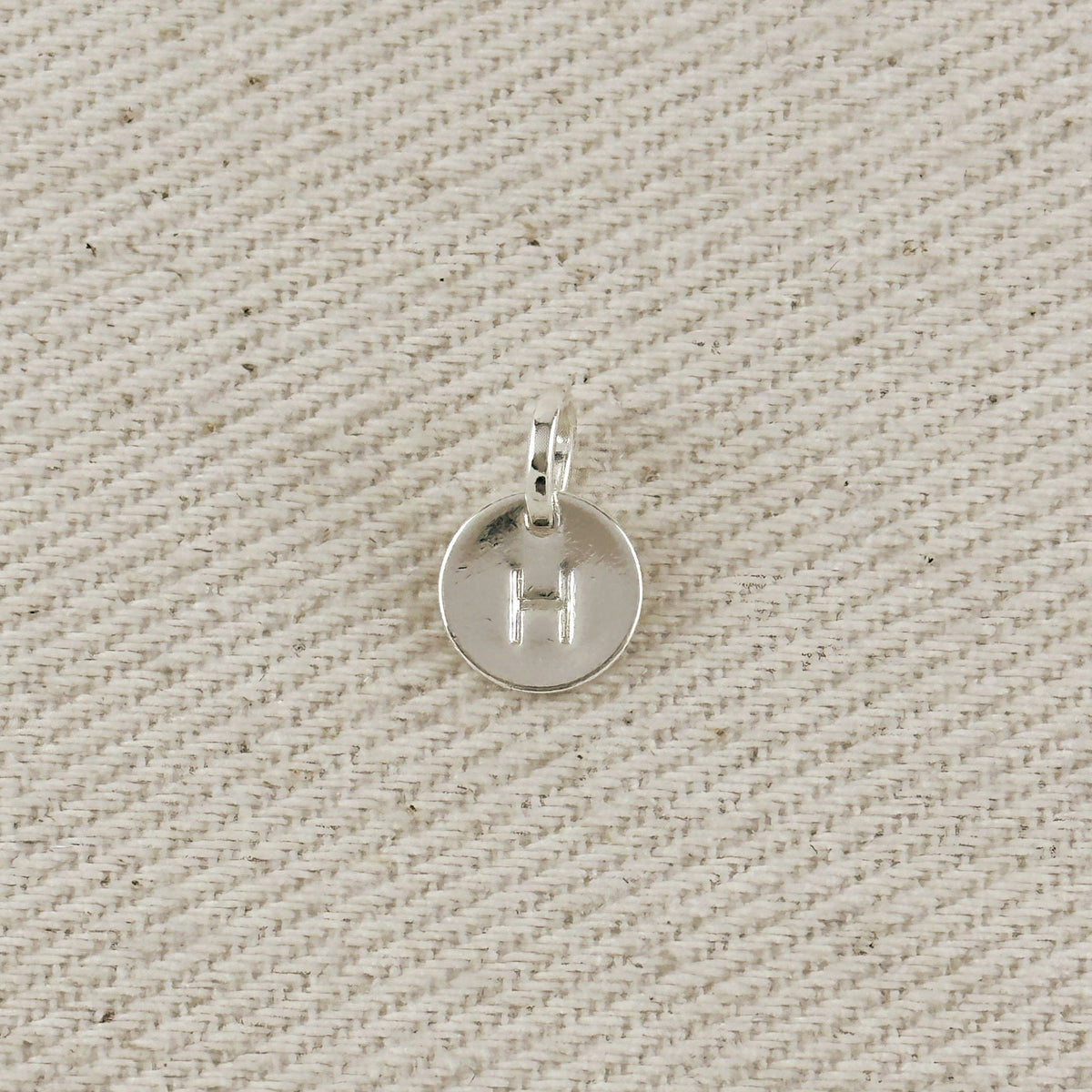 Silver Filled Stamped Tiny Initial Letter Charm