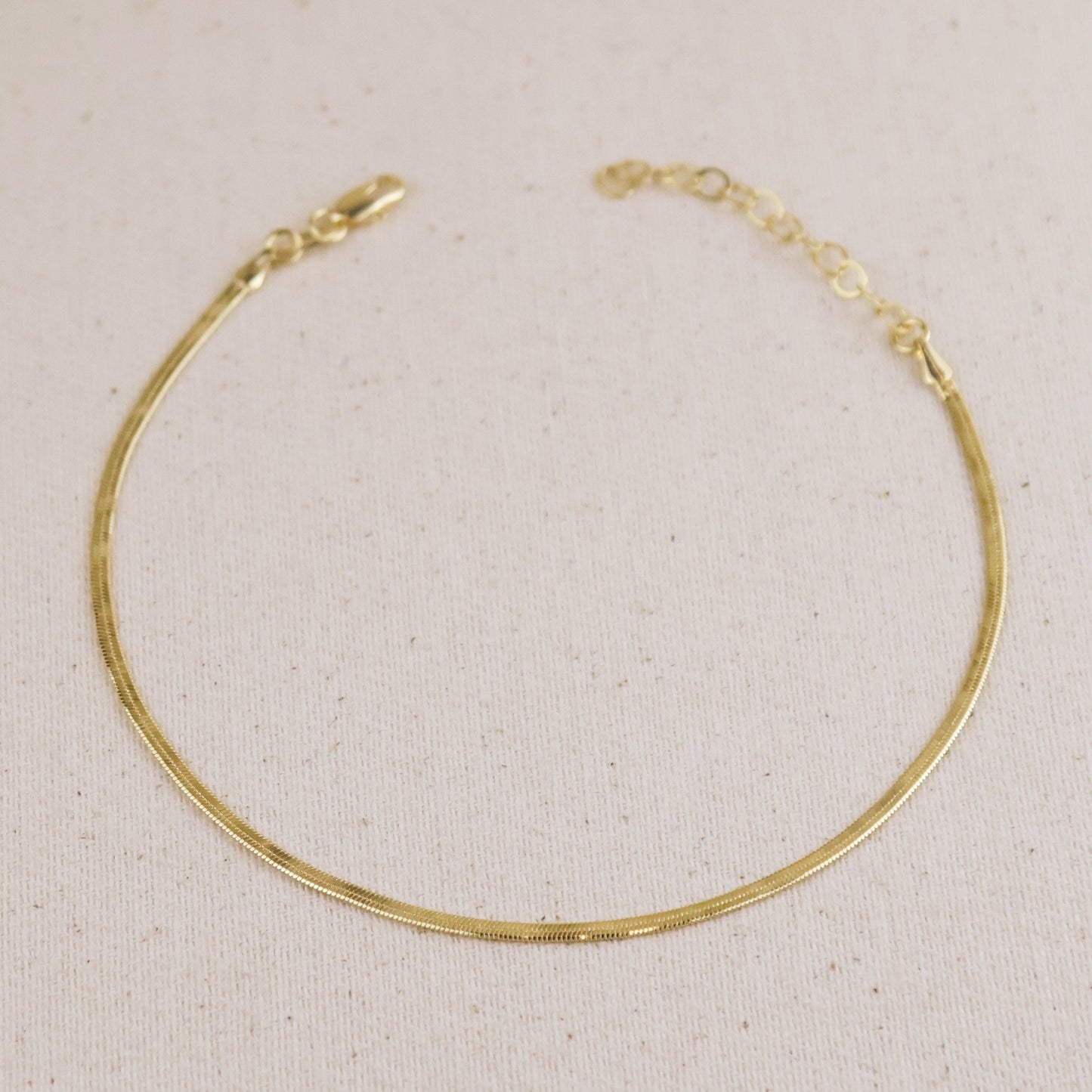 18k Gold Filled 2mm Herringbone Anklet