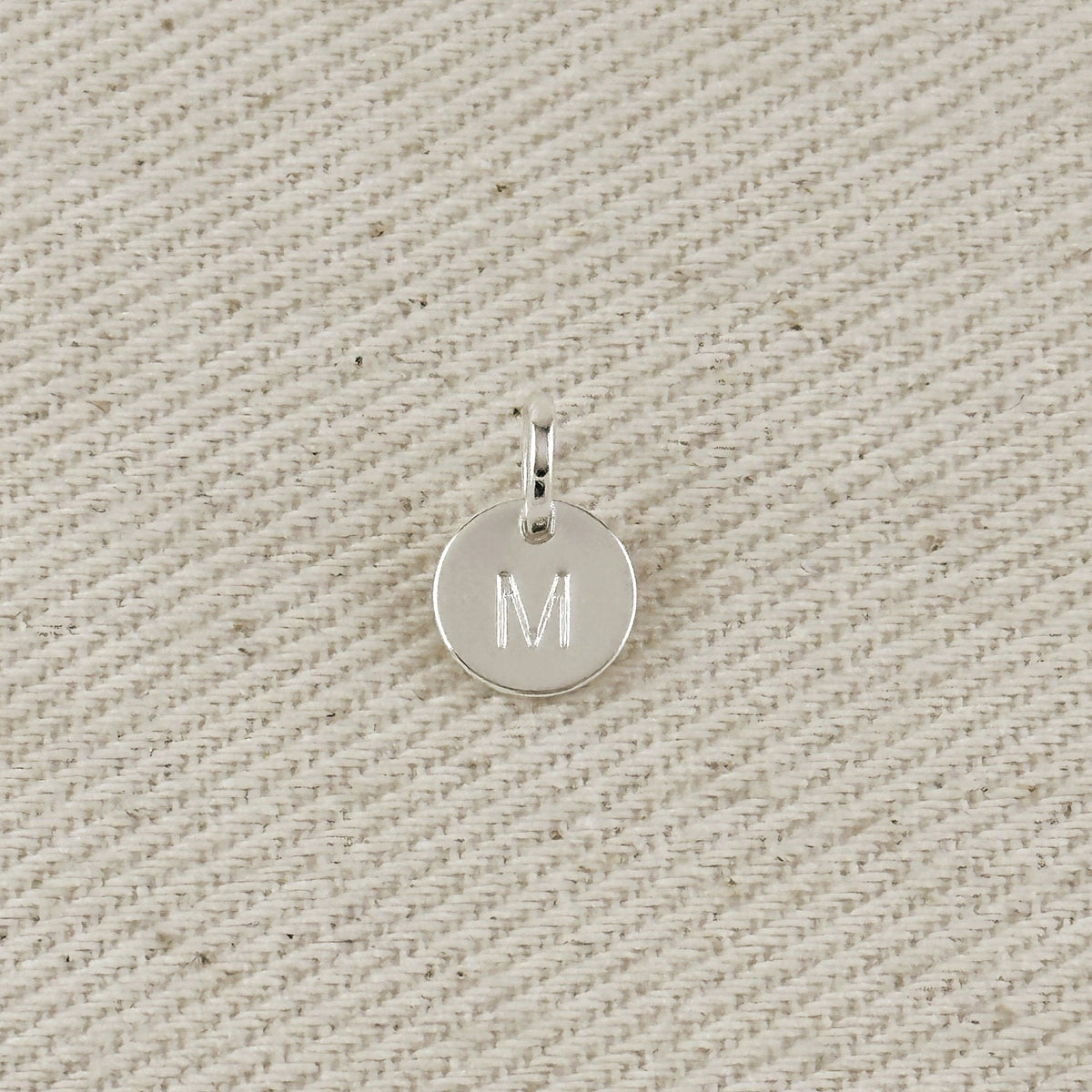 Silver Filled Stamped Tiny Initial Letter Charm