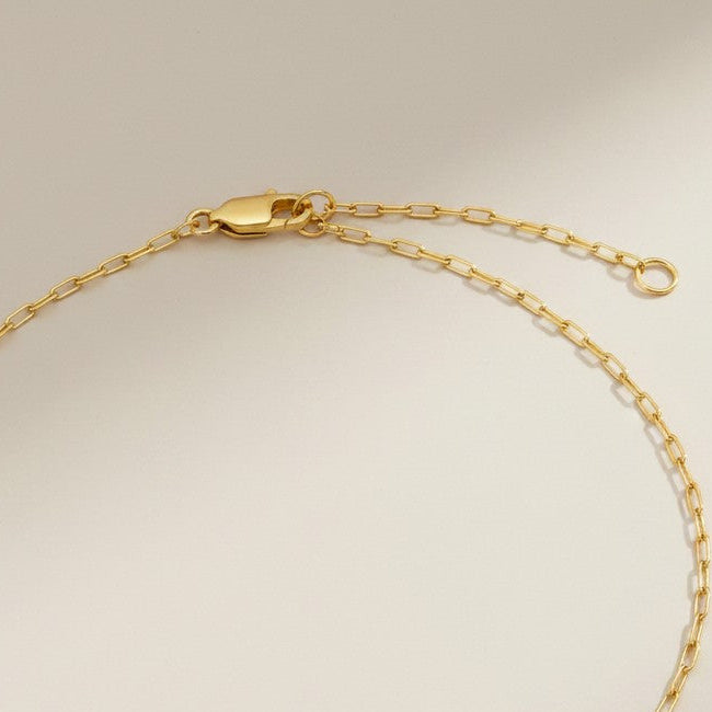 18K Gold Vermeil Bezel Princess Cut CZ Necklace