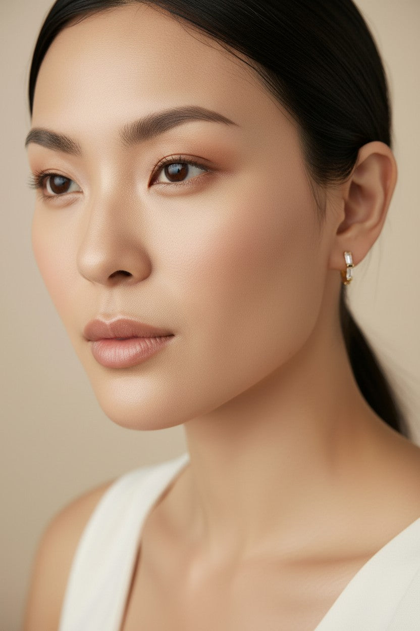 18k Gold Filled Baguette CZ Clicker Hoop Earrings — One Elegant Shape. Three Brilliant Personalities