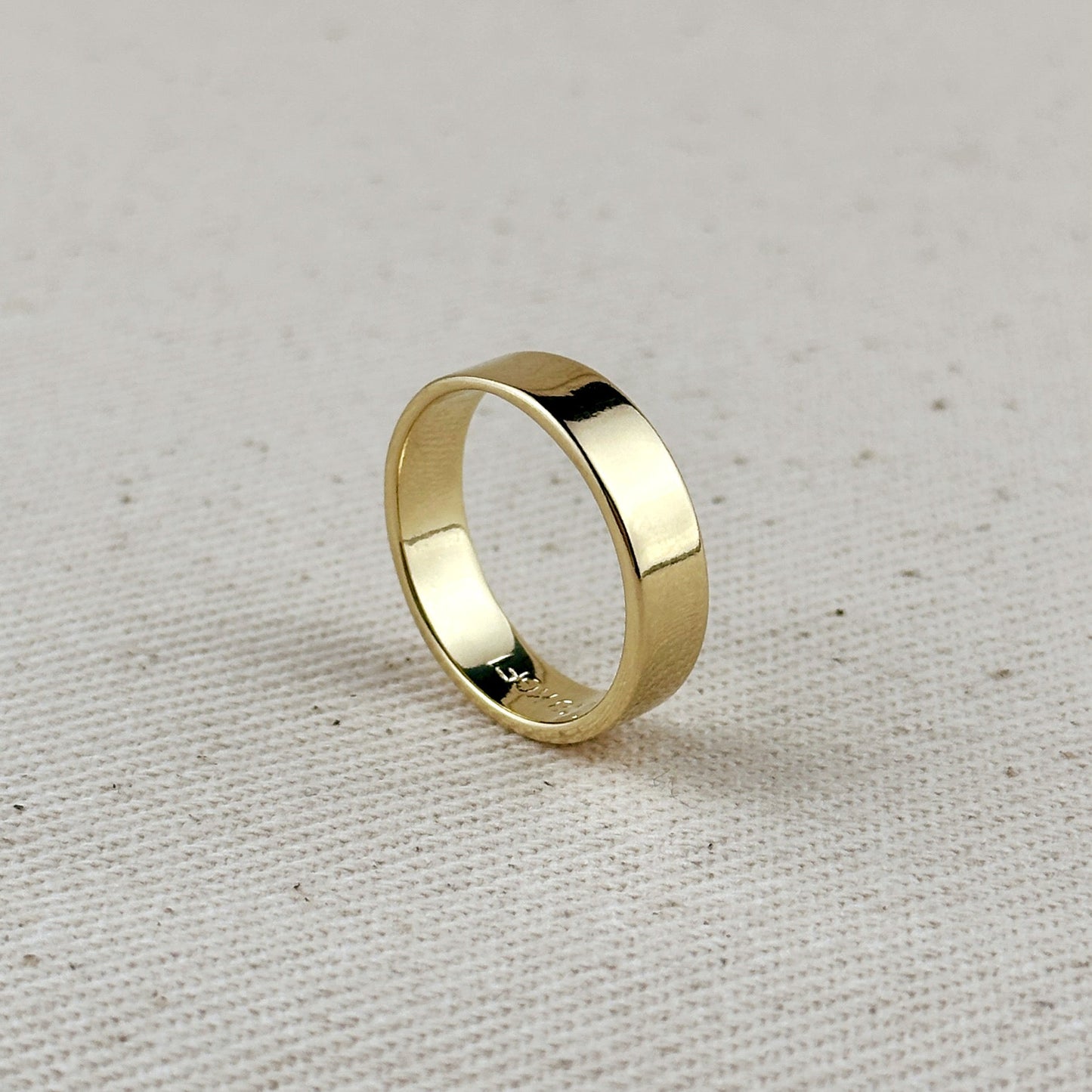 18k Gold Filled Polished Flat Band Ring