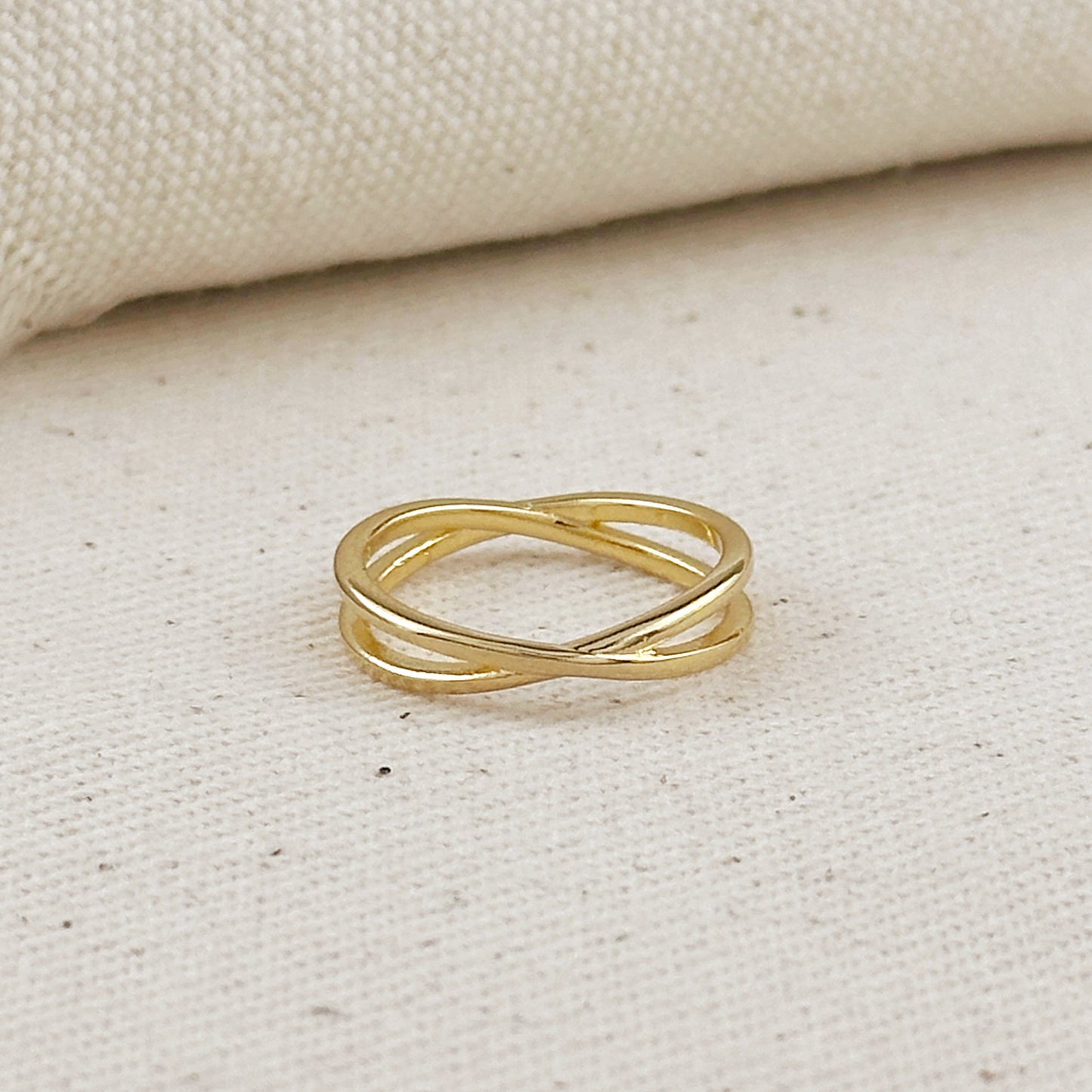 18k Gold Filled X Ring