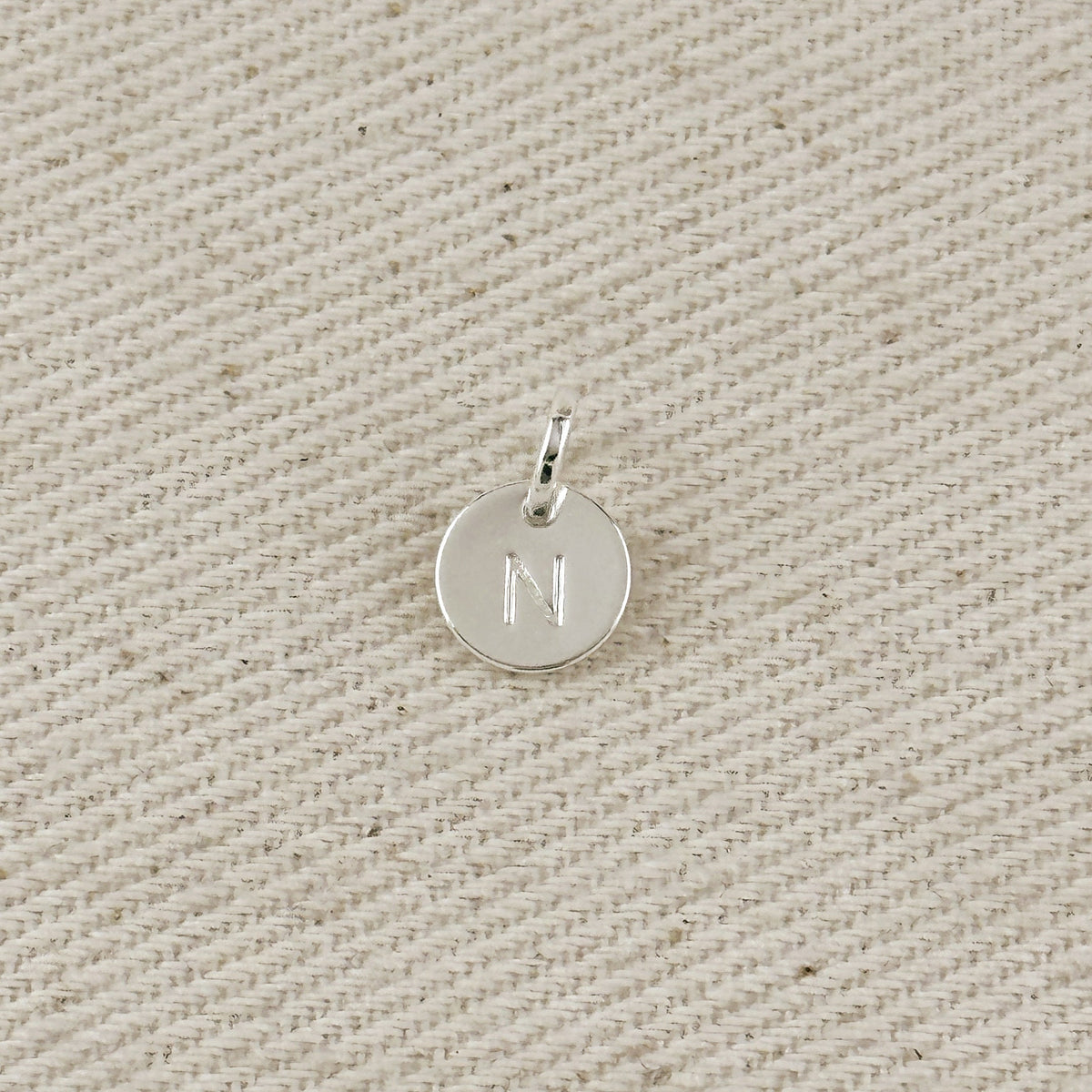 Silver Filled Stamped Tiny Initial Letter Charm