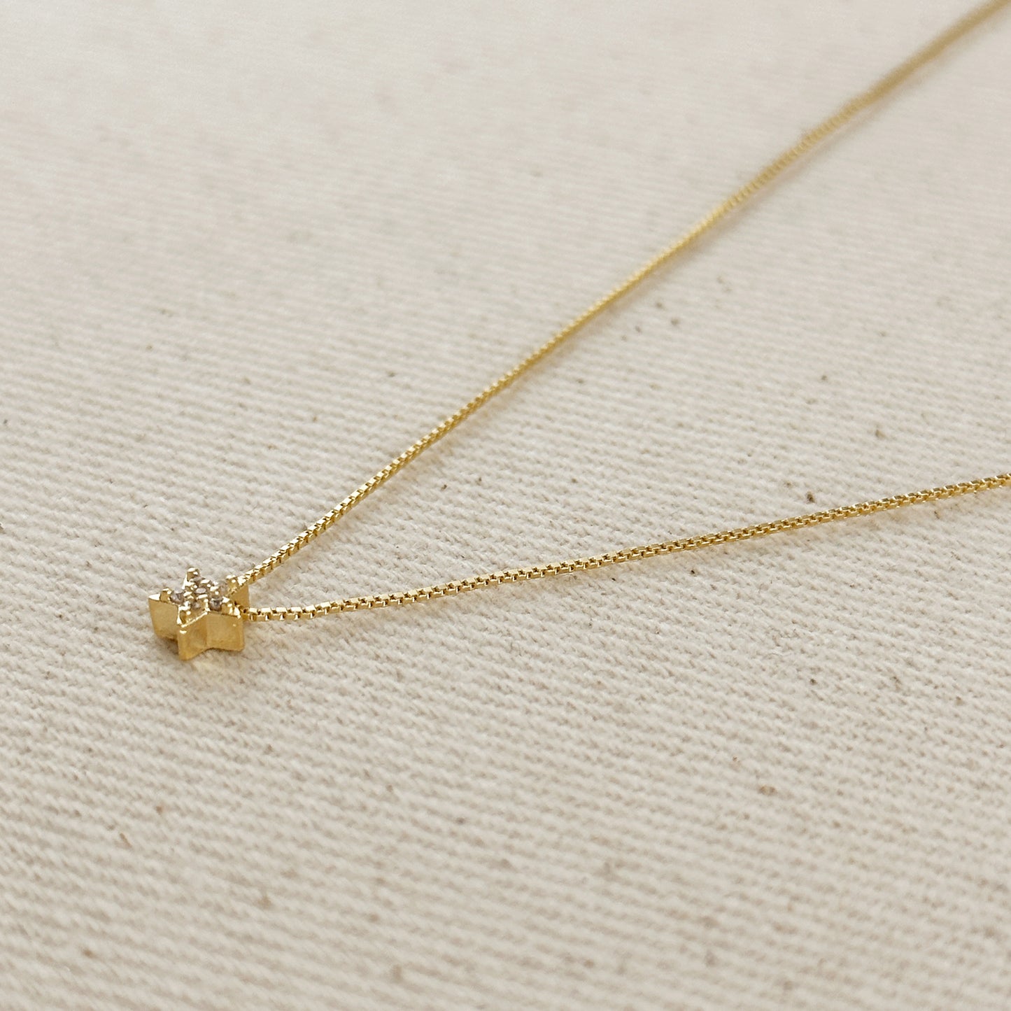 18k Gold Filled Mini CZ Star Necklace
