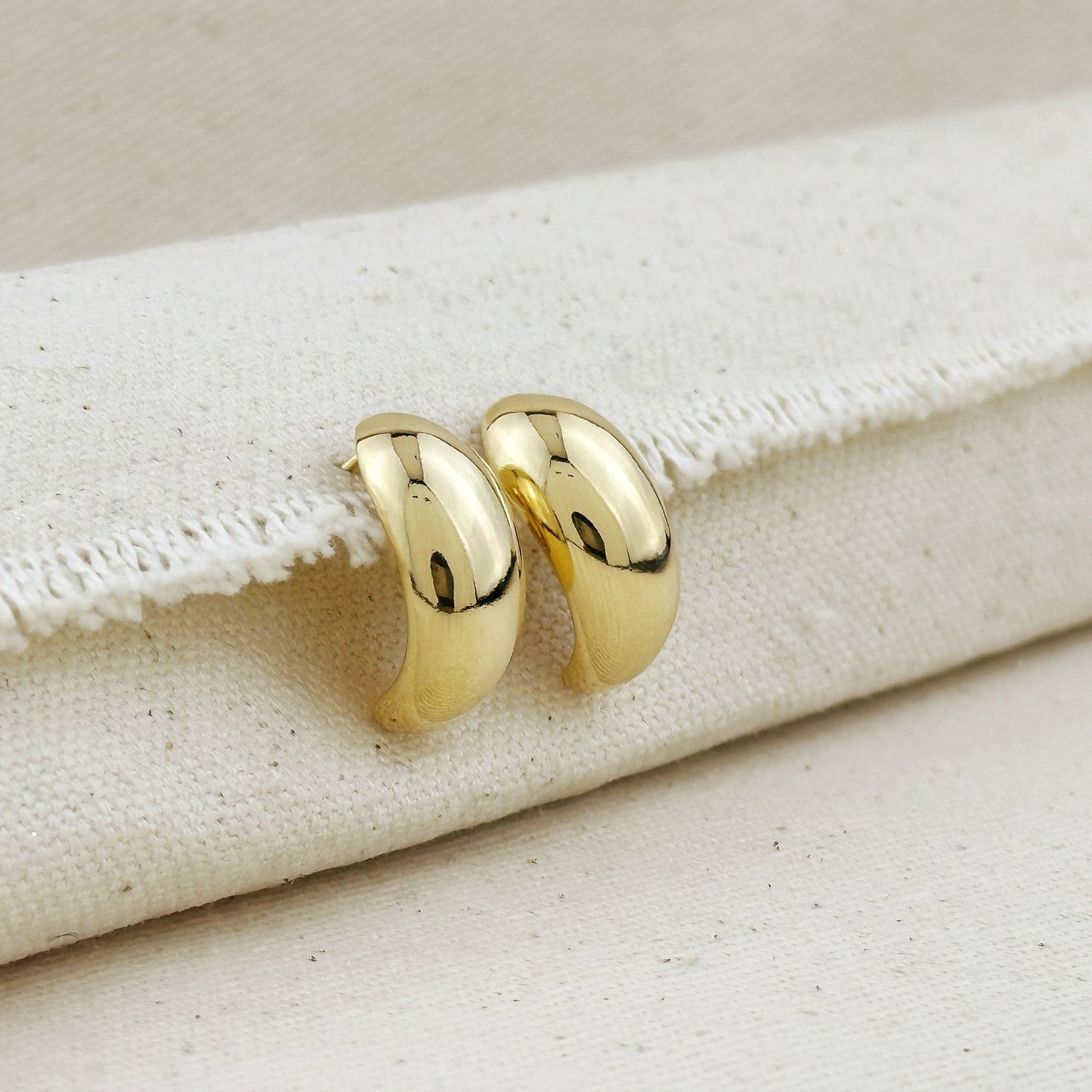 18k Gold Filled Medium Dome Earrings