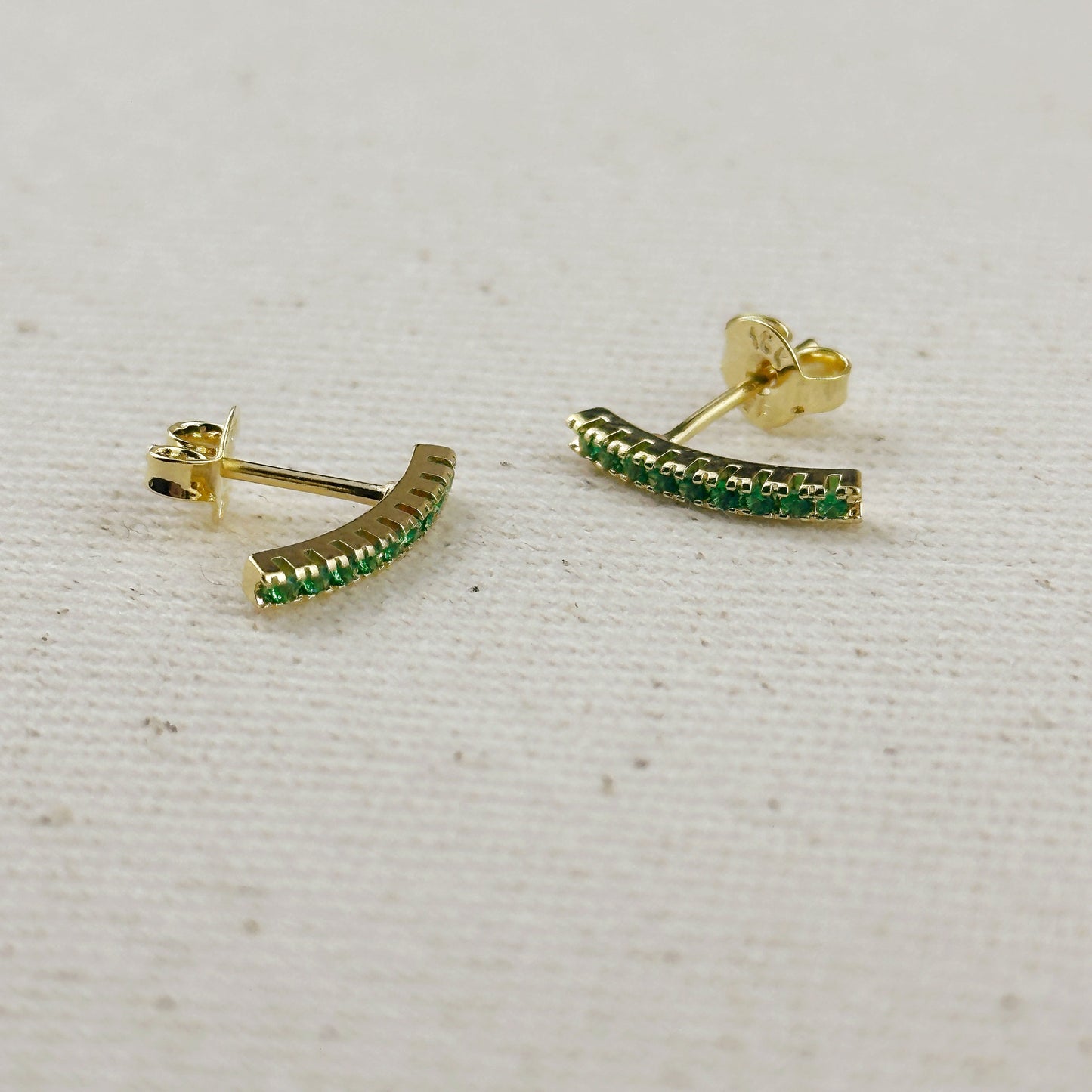 18k Gold Filled CZ Thin Line Stud