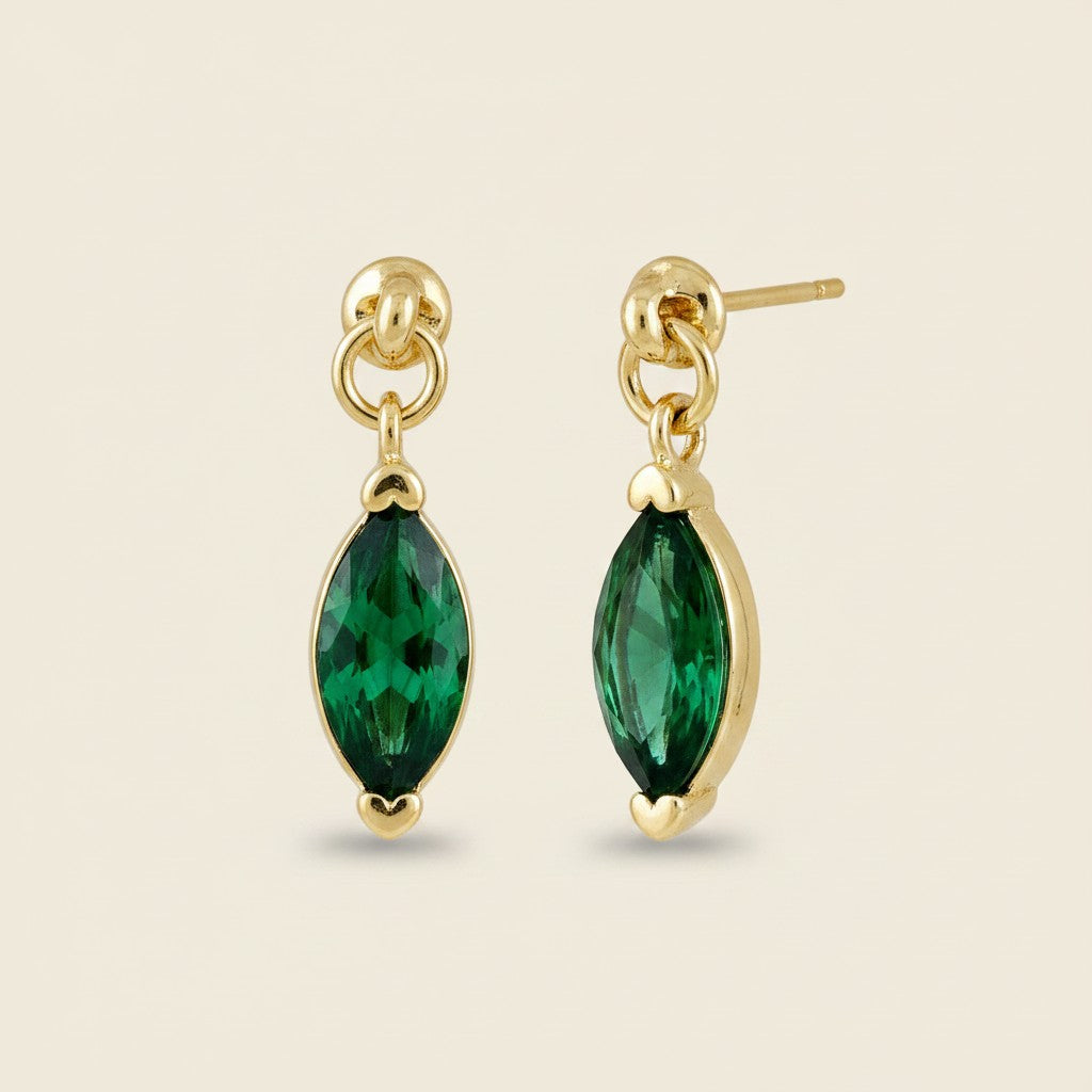 18k Gold Filled Marquise CZ Drop Earrings | Elegant Color &amp; Sparkle