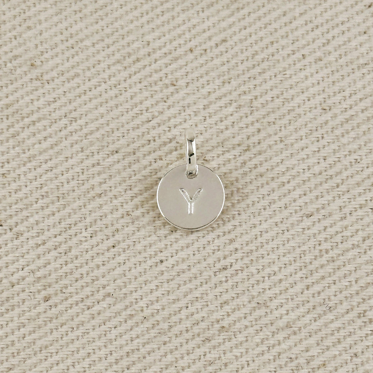 Silver Filled Stamped Tiny Initial Letter Charm
